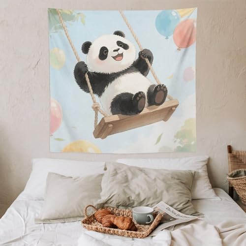 Tapisserie murale panda esthétique avec kit de suspension