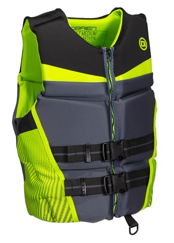 O'Brien Flex V-Back Life Jacket – Coast Guard Approved Adult Life Vest with Flex Fit Design, Lightweight Foam & Front Zip Closure for Watersports, Boating, and Jet Skiing