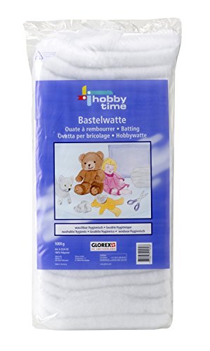 GLOREX 6 2524 05 Bastelwatte, Spiel, 2 kg, weiß (2 Beutel = 1000g)