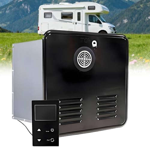 Propane RV Tankless Water Heater – Instant Hot Water for RV/Camper Van, Includes Showerhead Kit, 15x15 Black Door, Remote Control – Outdoor Camping Essential