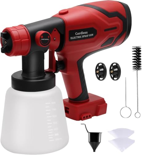 Paint Sprayer for Milwaukee M18 18V Battery Cordless HVLP Paint Sprayers for House Painting Stain Sprayer for Fence Furniture cabinets Walls etc. (Battery NOT Included)