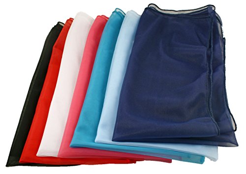 Sheer Chiffon Scarf - 24” Square - 7 Colors - Head, Hair, Neck 50s Style4