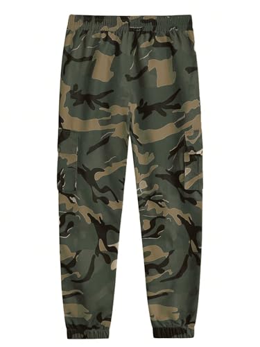 Image of TAGDO Men's Casual Cotton Camouflage Cargo Pants for Men | Army Utility Multi Pocket Style | Elastic with Drawstring Waist for Everyday Wear (2045)