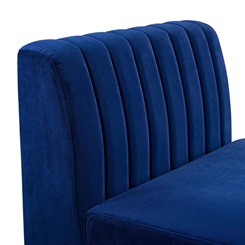 Modway Triumph Channel Tufted Performance Velvet Armless Chair, Navy #TOP5