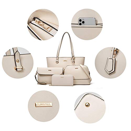 Women Fashion Handbags Wallet Tote Bag Shoulder Bag Top Handle Satchel Purse Set 4Pcs #TOP7