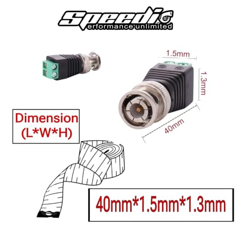 Image of Speedio BNC Connector Screw Type | BNC Male Screw Type For Camera, DVR, VCR, Surveillance System | Green - Pack of 10 Nos