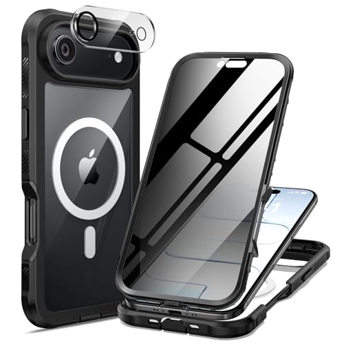 seacosmo for iPhone 17 Air Phone Case with Privacy Screen Protector Black