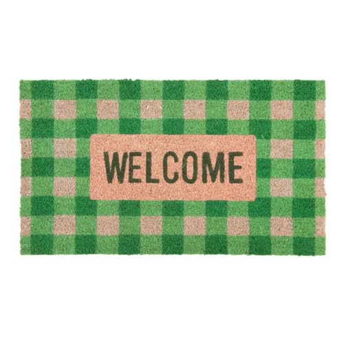 Fisura Felpudo Verde Welcome Cuadros Vichy