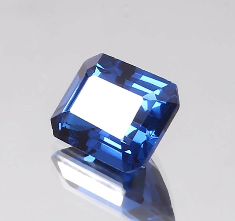 Saphir bleu naturel taille radiante 9x7mm pierre gemme bague collier pendentif