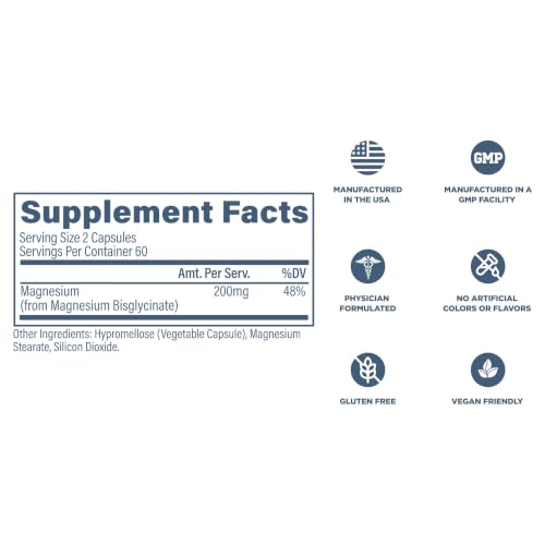 Image of Revive MD Pure Magnesium Glycinate - High Absorption Supplement for Relaxation, Stress Relief, Sleep & Memory Support - 120 Veg Capsules