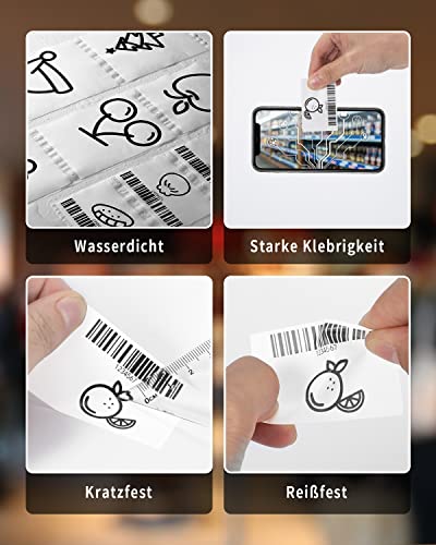Code barres et aliments identifiés par étiquettes Phomemo M110 50x80mm