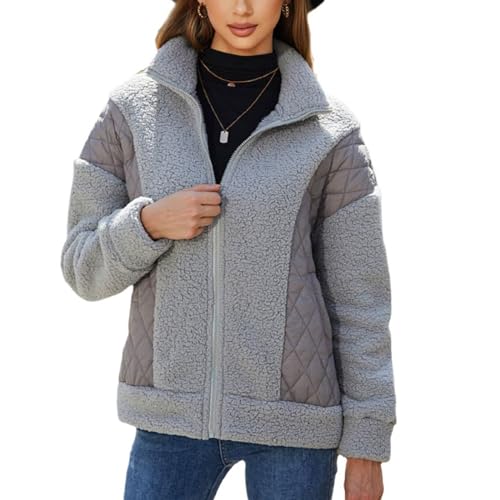 Pull moelleux chaud pour femme veste de pull ample et manteau d'hiver confortable zippé