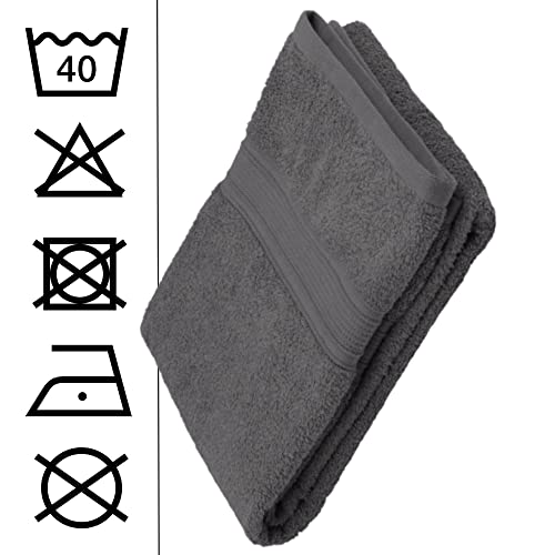 Serviette de bain 100% coton bio anthracite drap de douche de 70x140 cm