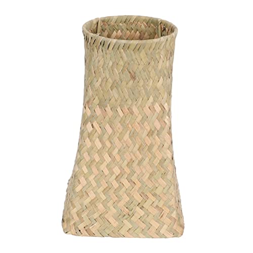 Operitacx Florero Trenzado Flores Organizador De Escritorio Ratón Ergonómico Floreros Decoraciones Hundir Organizador Cosmético Florero De Gres Maceteros Suculentas Jarrón De Ratán Alto
