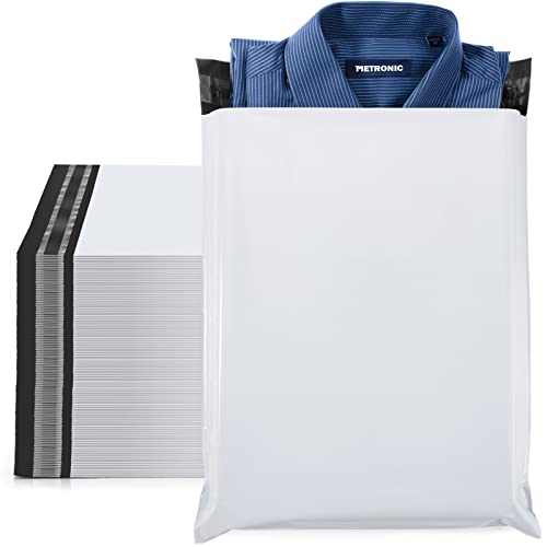 Image of Metronic 300Pcs Poly Mailers 10x13, Small Shipping Bags Bulk for Business | White Mailers Poly Bags for Clothing Shipping Supplies, Strong Adhensive Tear-resistant Mailing Bags Shipping Envelopes