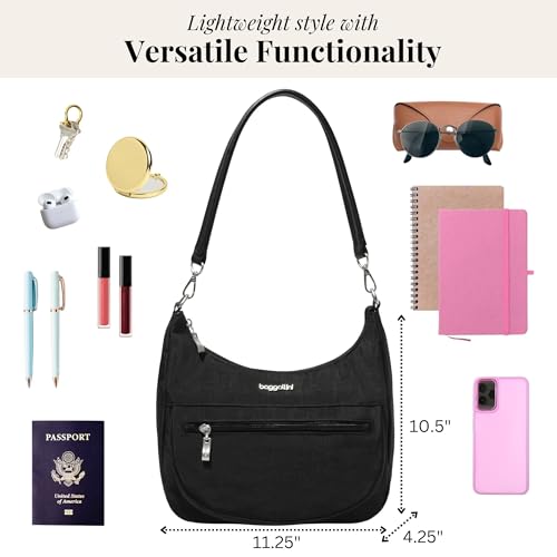 Image of Baggallini Modern Pocket Half Moon 11 inchx10.5 inch Shoulder Women W /Replaceable Straps Converts to Crossbody Bag