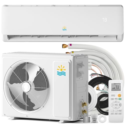 Image of Rellytech Mini Split Ac /Heating System, 9000 BTU Mini Split Air Conditioner Inverter with Heat Pump, 115V 19 SEER2 Energy Efficient Ac Units Up to 550 Sq.Ft, 24H Timer, Installation Kit White