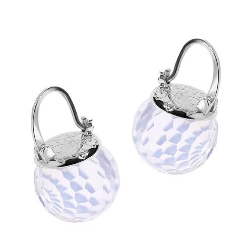 Austrian Crystal Earrings for Women, 925 Sterling Silver, Platinum Plated, Sparkly Crystal Ball Dangle Earrings, Hypoallergenic, Sparkling Unique Jewelry - Main Image