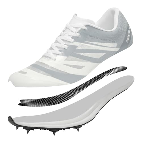 Tênis masculino feminino de atletismo infantil Spikes para meninos e meninas, Cinza, 38