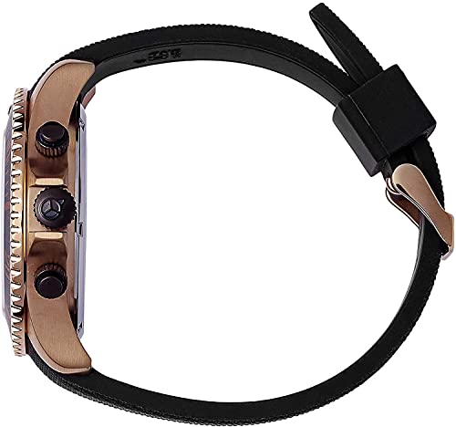 Ice-Watch - ICE steel Black Rose-Gold Chrono - Schwarze Herrenuhr mit Silikonarmband - Chrono - 016305 (Large)