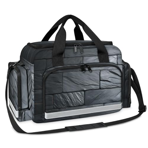 GzLeyigou First Aid Bags Empty, Retro Marble Emergency Bag First Aid Kit Multiple Compartment Kit Carrier On Call Trauma Bag For Paramedics Emergency Medical Supplies Kit