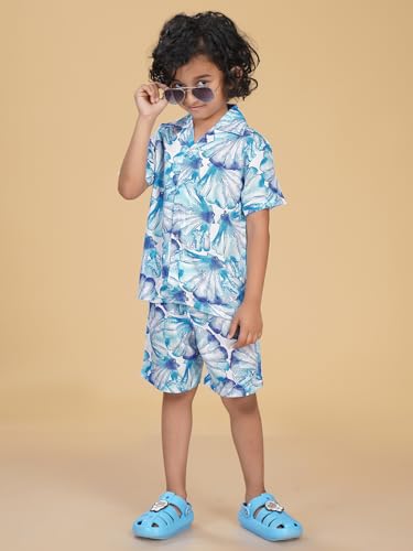 Image of Ninos Dreams Boys Cotton Rayon Coord Set with shorts /Holiday Shirt & Shorts