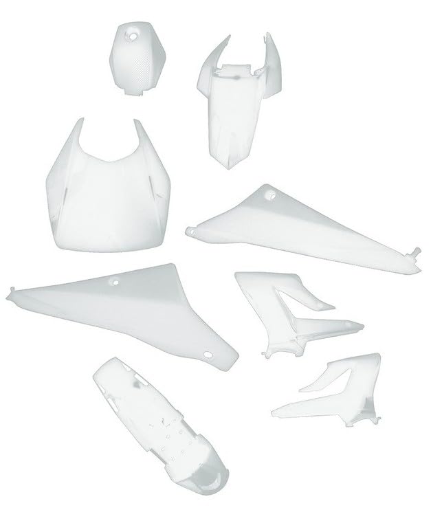 Kit carénage Derbi Senda DRD 50 blanc pour réparer les plastiques cassés 2010-2017
