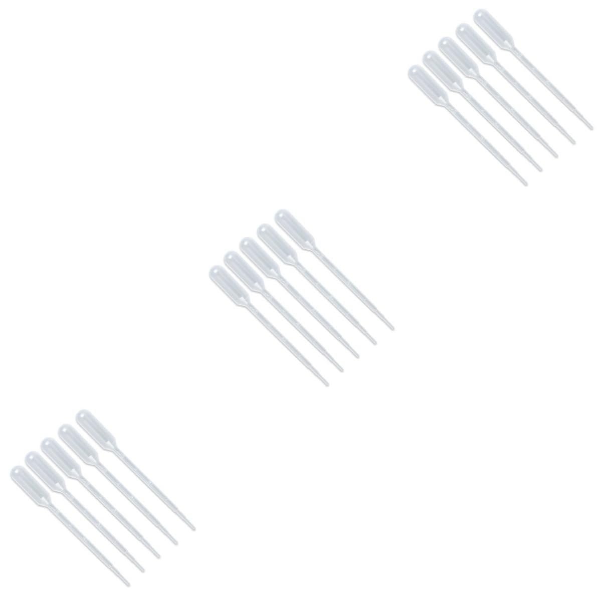 Alipis 2sets Washable 3ml Pipette Plastic Transfer Pipette Graduations Soft Easy to Use Dropper for Aromatherapy Paints 100pcs*2