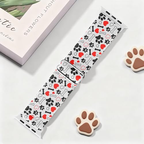 XynkoreX Paw Stretchy Bands Compatible with Apple Watch Band 40mm 41mm 38mm 46mm 44mm 45mm 42mm 49mm Women Men, Water-Resistant Solo Loop Elastic Sport Straps for iWatch Series 11 10 9 8 7 6 5 4 3 SE Ultra (White aixin paw, 38MM/40MM/41MM/42MM(Series 11 10)) by XynkoreX - Used condition - Image 4