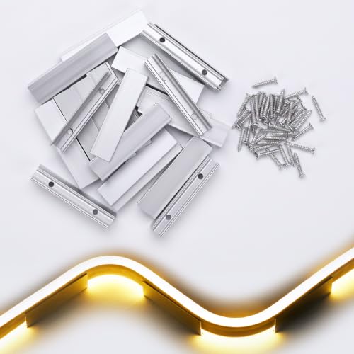 Image of Yescom 20Pack 2 inch Commercial Warm White Rope Light Aluminium Mounting Clip