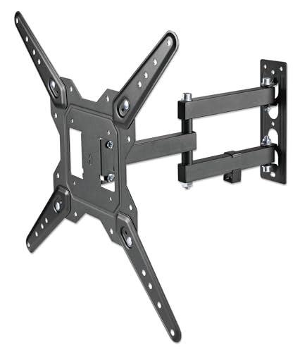 Image of Manhattan Full Motion TV Wall Mount - Articulating Arm for 23-55 TVs, Space-Saving Design, +90 Swivel & Cable Management, Durable Steel - 462624