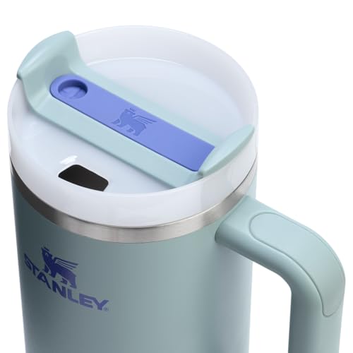 Image of Amazon Exclusive Stanley Quencher H2.0 Tumbler with Handle and Straw 40 oz | Flowstate 3-Position Lid | Cup Holder Compatible for Travel | Insulated Stainless Steel Cup | BPA-Free | Blue Cactus