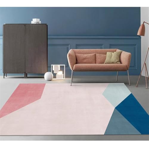 Tapis pour salon grande taille 300x400cm rose et bleu moderne - 2