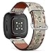 CJBROES Replacement Leather Watch Band, Compatible with Fitbit Versa 3 and Fitbit Sense of Wristband Bracelet Accessory - Music Instruments Stringed