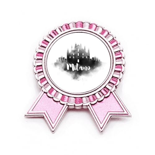 Broche Milano encre rose : rehaussez votre veste avec cette médaille d'Italie