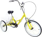 ??【FOLDABLE DESIGN】 Adopting the latest design, this folding trike is foldable to save much space. You can put this 20 inch adult tricycle in the trunk of your car, any room in your house, etc. for easy carrying and storage. ??【HIGH-QUALITY FRAME】 Th...