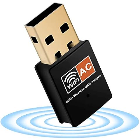 USB WiFi dongle for PC 600Mbps dual band 2.4GHz/5GHz fast high gain antenna 802.11ac Wi-Fi wireless network adapter for desktop laptop supports Windows Mac and Linux Cover