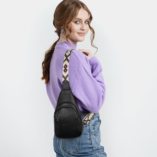 Image of CLUCI Crossbody Bags for Women Men,Leather Sling Bag Cross Body Backpack for Woman Gifts for Women Birthday Unique