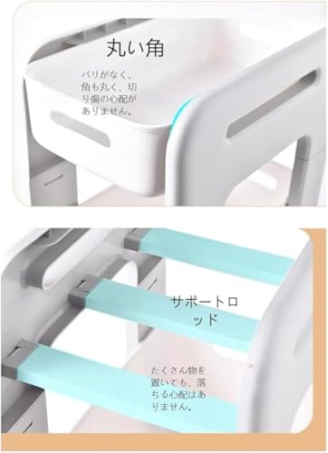 キッチンワゴン 2 段収納調味料ラック兼用総耐荷重 20kg 収納力豊富キャスター付き移動自在キッチン・ダイニング・ベッドルーム兼用組立簡単手軽設置引き出し式設計収納・取り出し易い台所調味料・零食・小物整理最適多層落地式置物架デスク上も活用可収納ワゴン​