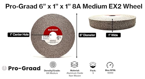 ex2 convolute deburring polishing wheel - 634 x 134 x 134 8a medium grit aluminum oxide - extra durable - metal deburring finishing and polishing wheel - convolute - 17217 - 1 pack
