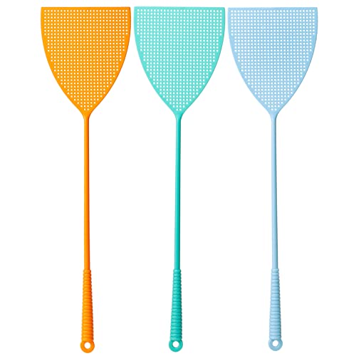 Trieez Fly Swatter, Extra Durable Plastic Fly Swatters Strong Flexible Manual Swat Set Pest Control Perfect for Flies, Mosquitoes, Horse Flies, Wasps, Insects - with Assorted Colors