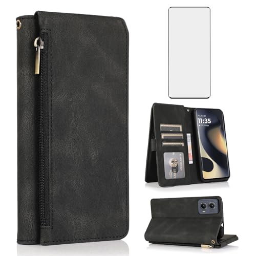 Housse Motorola Edge 2024 5G pour voyager léger avec porte-cartes et zip