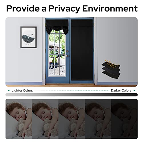 HOMEIDEAS Blackout Door Curtains for French Door 34x68 Inch Black by HOMEIDEAS - Used condition - Image 6