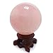Pink Crystal Sphere of Natural Rose Quartz, 50mm/2.0â€, Rare Protective Power Stone Ball for Decoration, Healing, Meditation, Feng Shui, Hand-Made