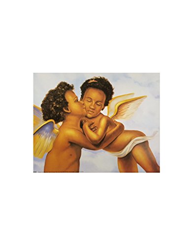 Christian Art, Black Art, Vintage, African Art, Child Art, Cherubs, African Angels Angels Kissing (AA) by Greg Clarke-Johnsen (Print only (8