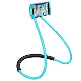 Faul Hals Telefonhalter, Letone Handyständer 361 Drehung Flexibel Montieren Hängender Halterung Lüftungshalter für iphone, Samsung, Huawei Universal Smartphone, für Auto, Sofa, Küche,Bad, Büro (Blau)