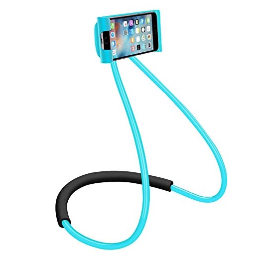 Faul Hals Telefonhalter, Letone Handyständer 361 Drehung Flexibel Montieren Hängender Halterung Lüftungshalter für iphone, Samsung, Huawei Universal Smartphone, für Auto, Sofa, Küche,Bad, Büro (Blau)