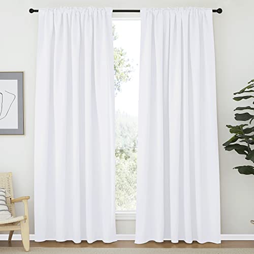 image for NICETOWN Living Room Curtain Drapes - (White Color) W70 x L84, Set of 