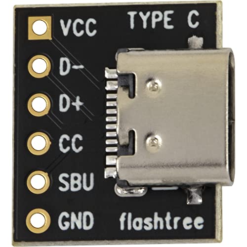 10 pcs USB Type C Conector Hembra Breakout Board miniatura 5