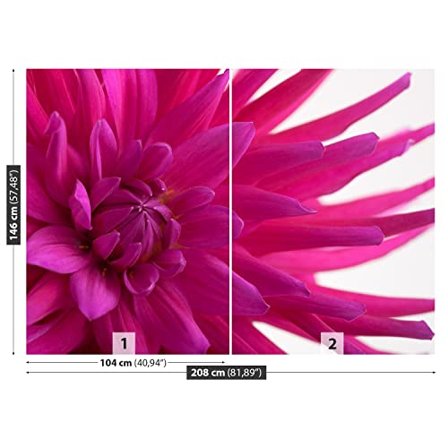 Papier Peint Moderne Dalia Rose 208x146cm pour Rénover un Mur Terne